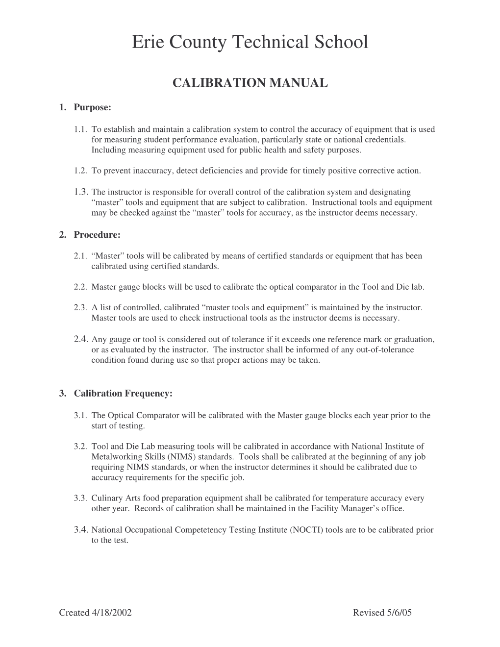 Calibration Manual