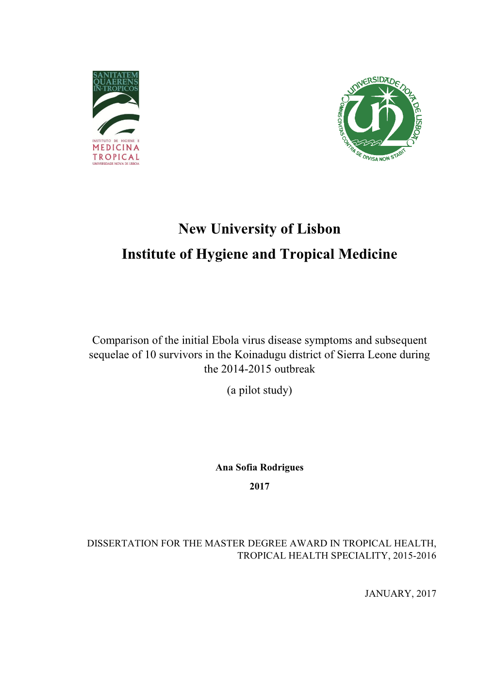 New University of Lisbon Institute of Hygiene and Tropical Medicine