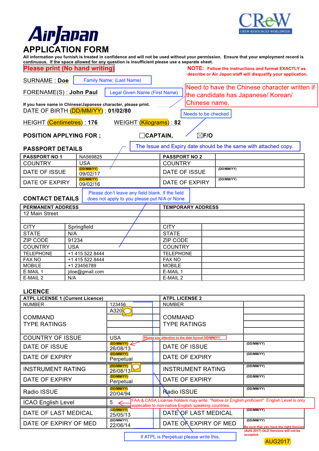 APPLICATION FORM All Information You Furnish Is Treated in Confidence and Will Not Be Used Without Your Permission