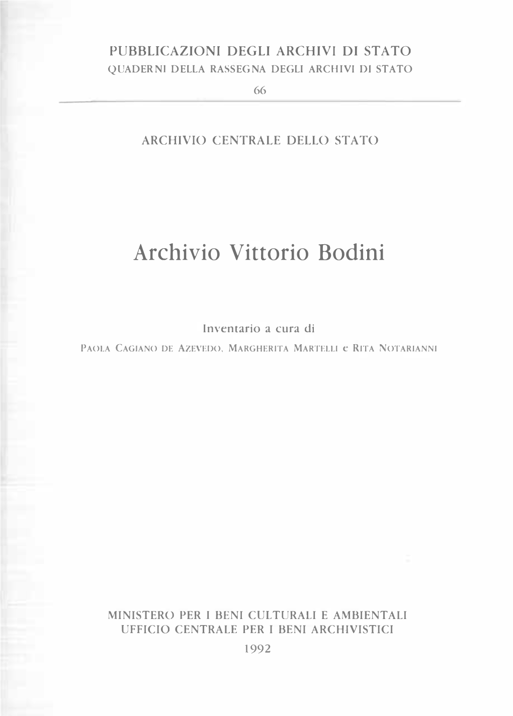 Archivio Vittorio Bodini