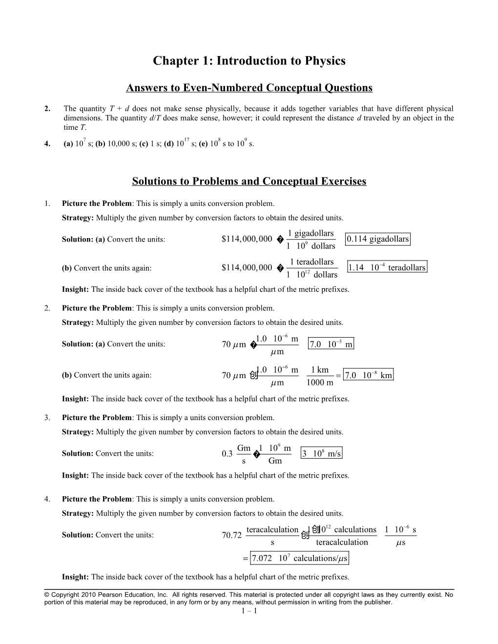 Chapter 1: Introduction to Physics James S. Walker, Physics, 4Th Edition