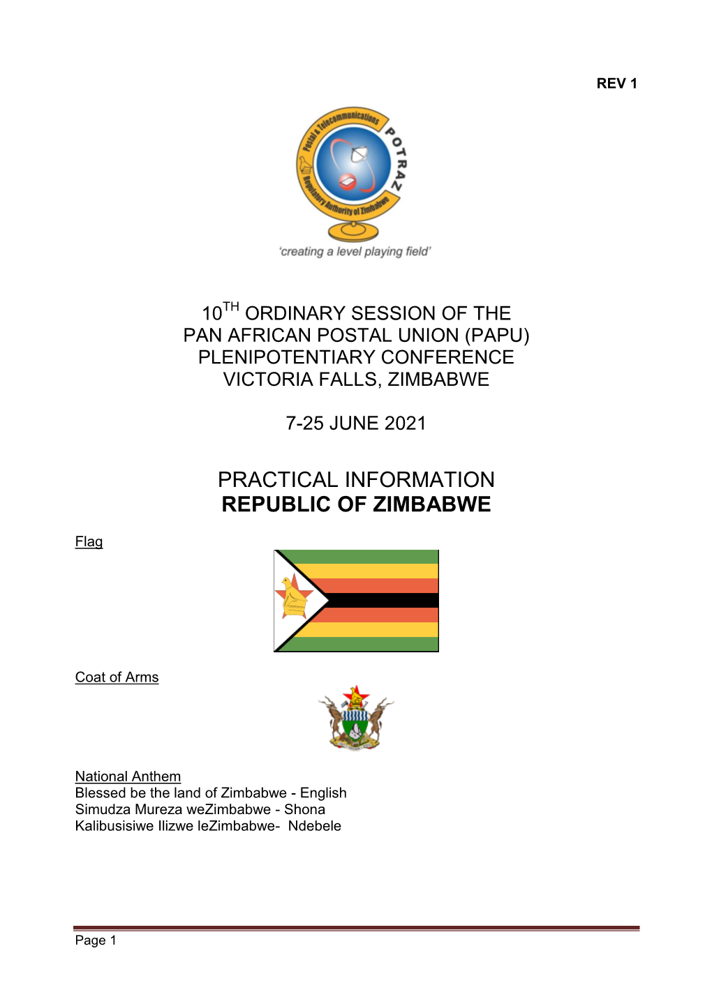 Practical Information Zimbabwe