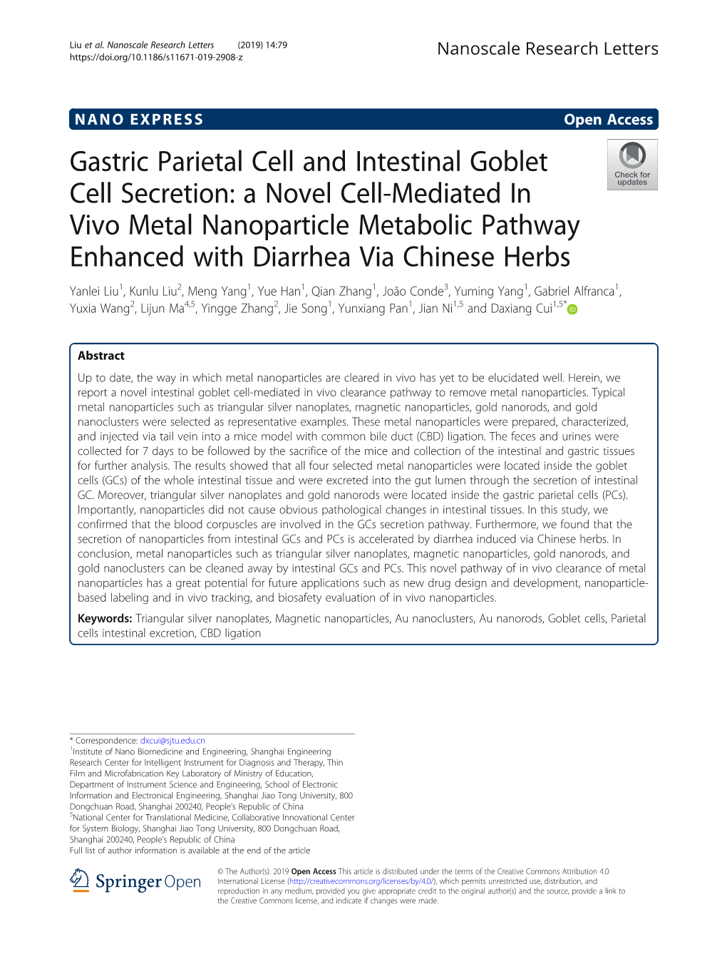 A Novel Cell-Mediated in Vivo Metal Nanoparticle Metabolic Pathway E