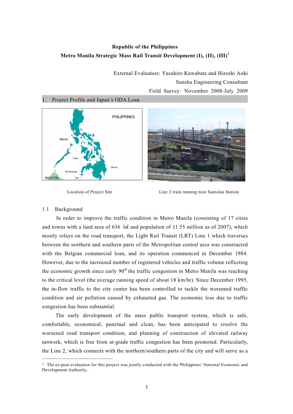 Metro Manila Strategic Mass Rail Transit Development (I), (II), (III)1