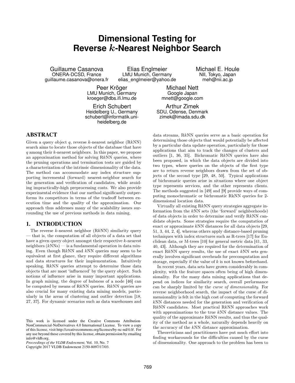 Dimensional Testing for Reverse K-Nearest Neighbor Search