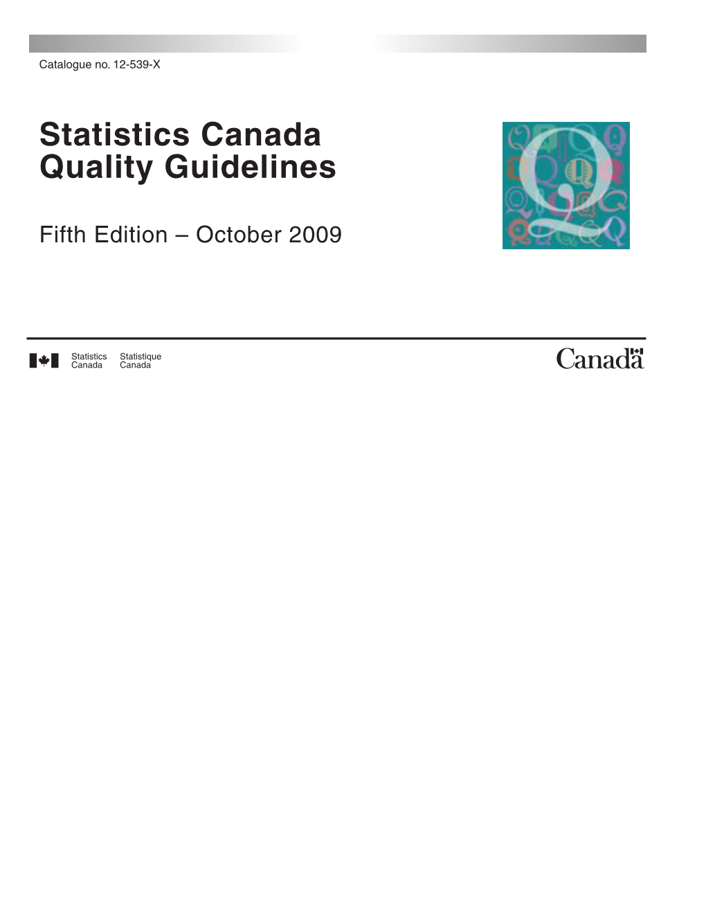 Statistics Canada Quality Guidelines