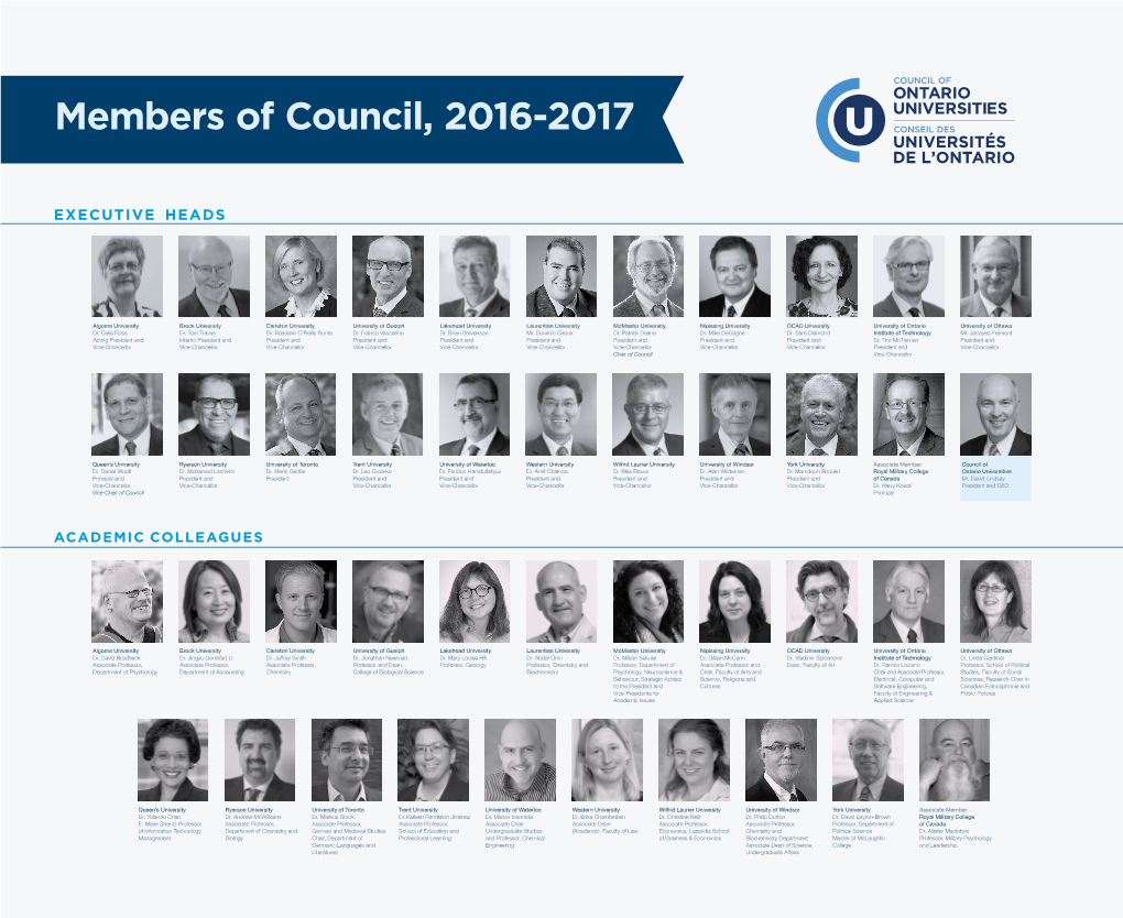 Members of Council, 2016-2017