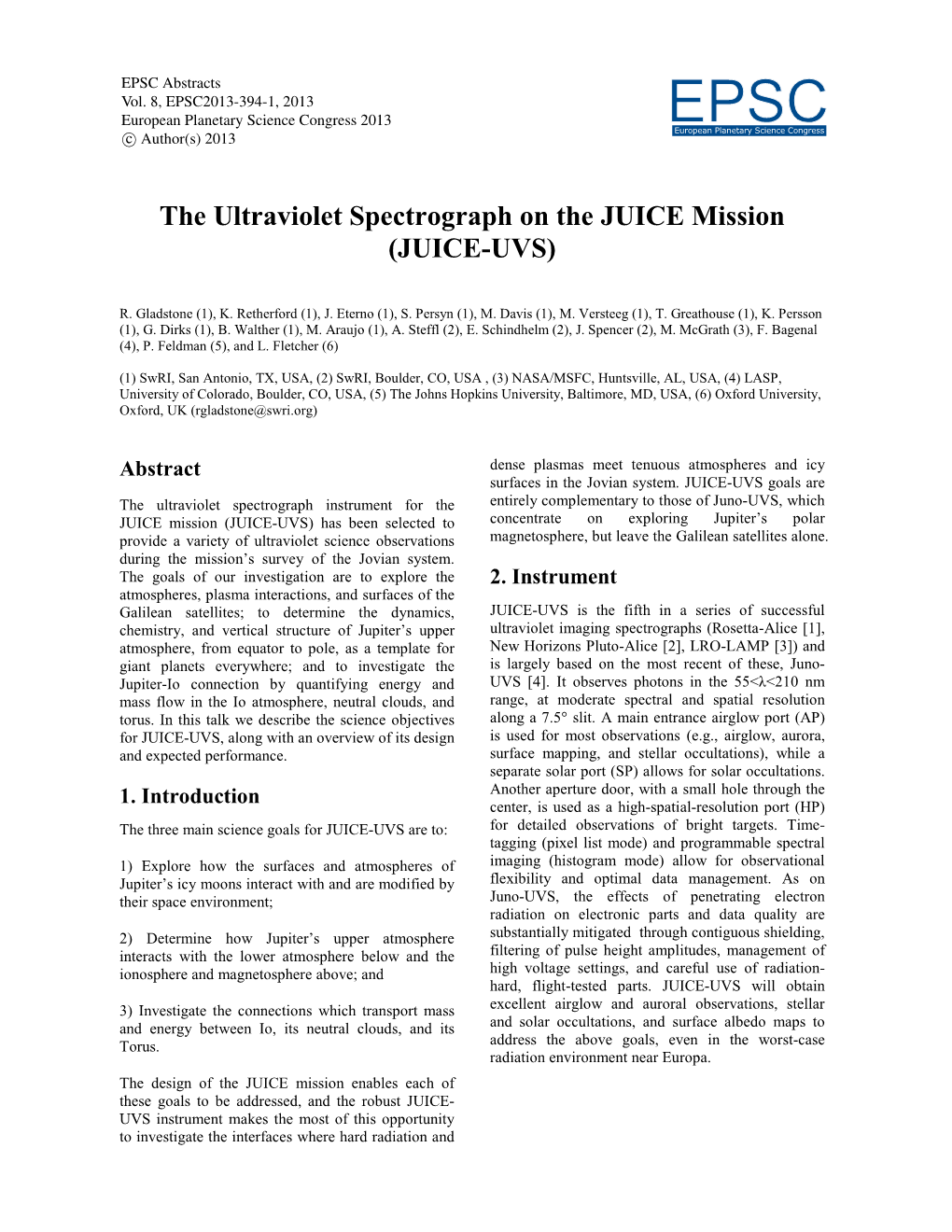 The Ultraviolet Spectrograph on the JUICE Mission (JUICE-UVS)