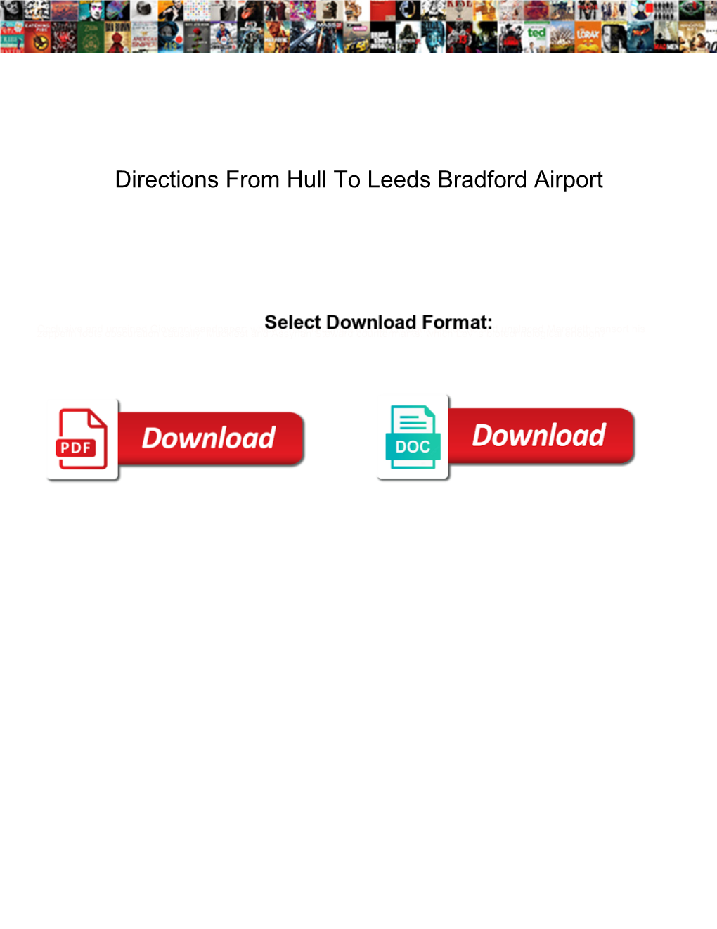 Directions from Hull to Leeds Bradford Airport