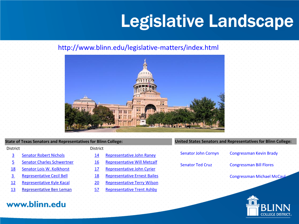 Legislative Landscape