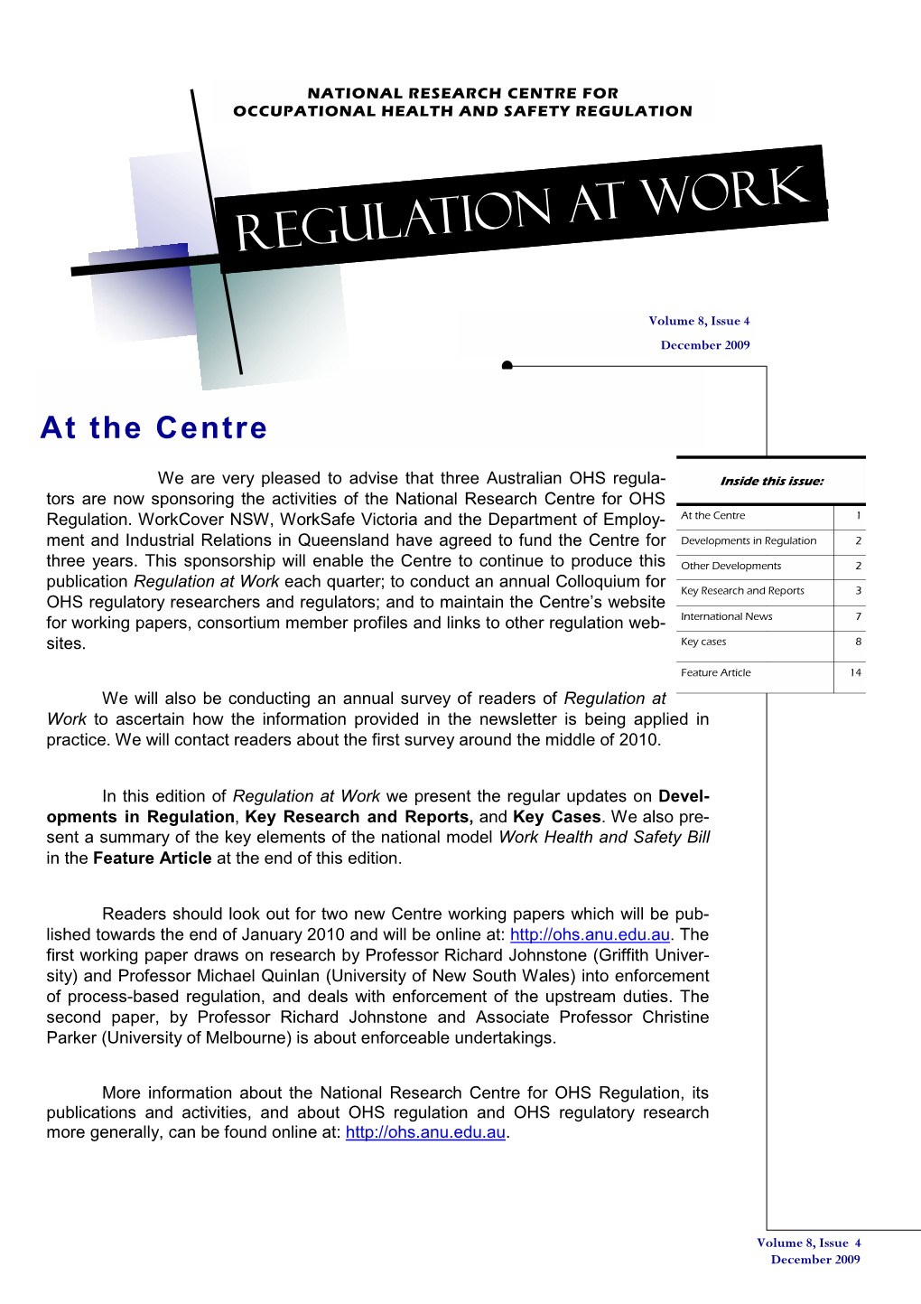 Regulation at Work V8 No4 2009.Pub