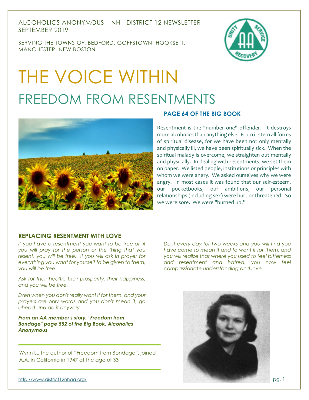 The Voice Within Freedom from Resentments Page 64 of the Big Book