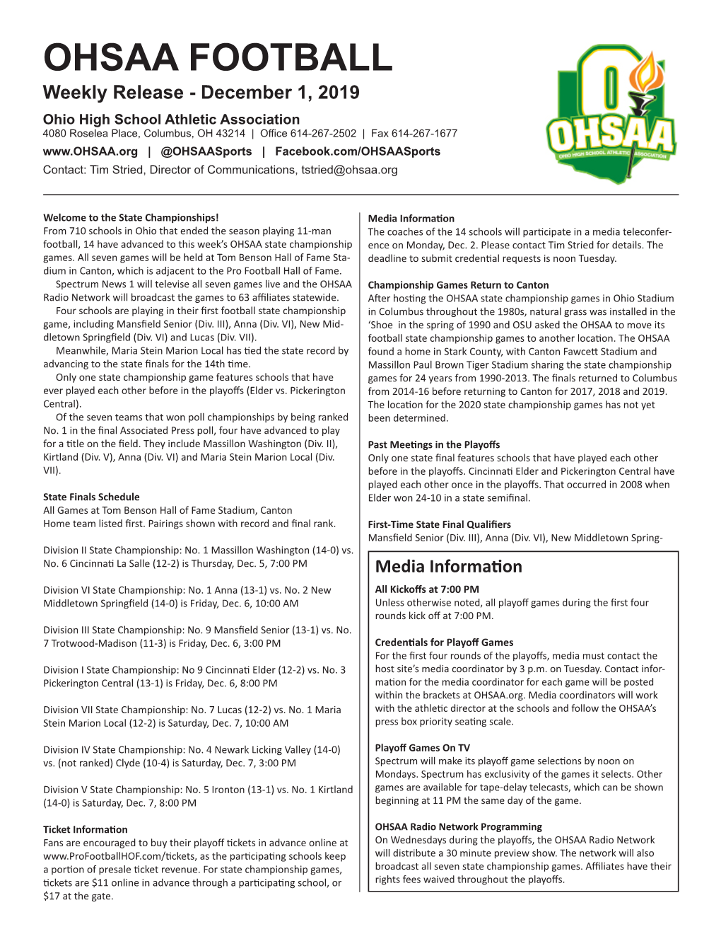 Ohsaa Football