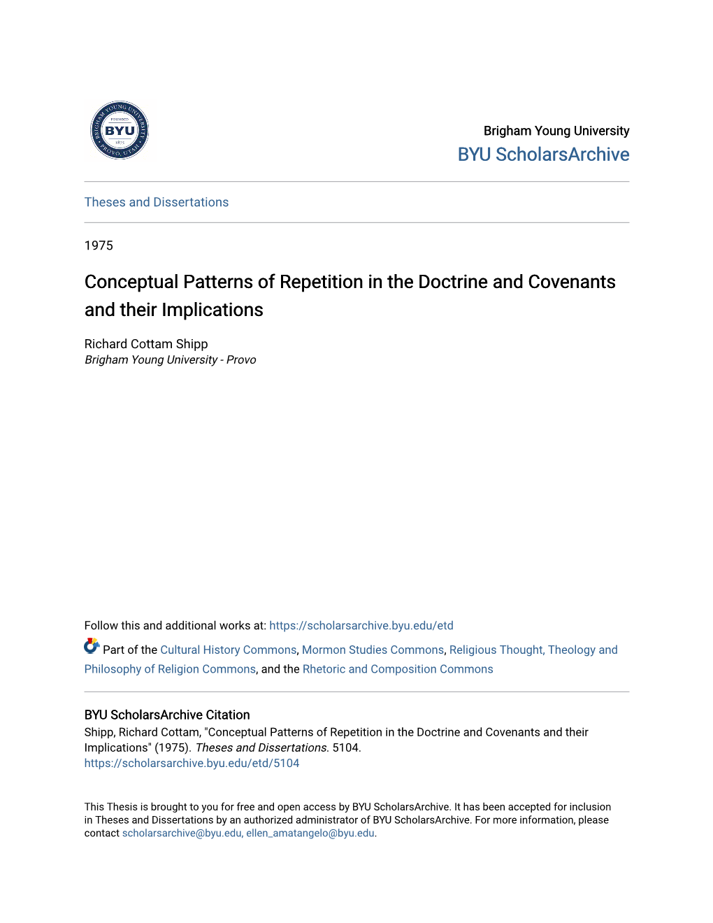 Conceptual Patterns of Repetition in the Doctrine and Covenants and Their Implications