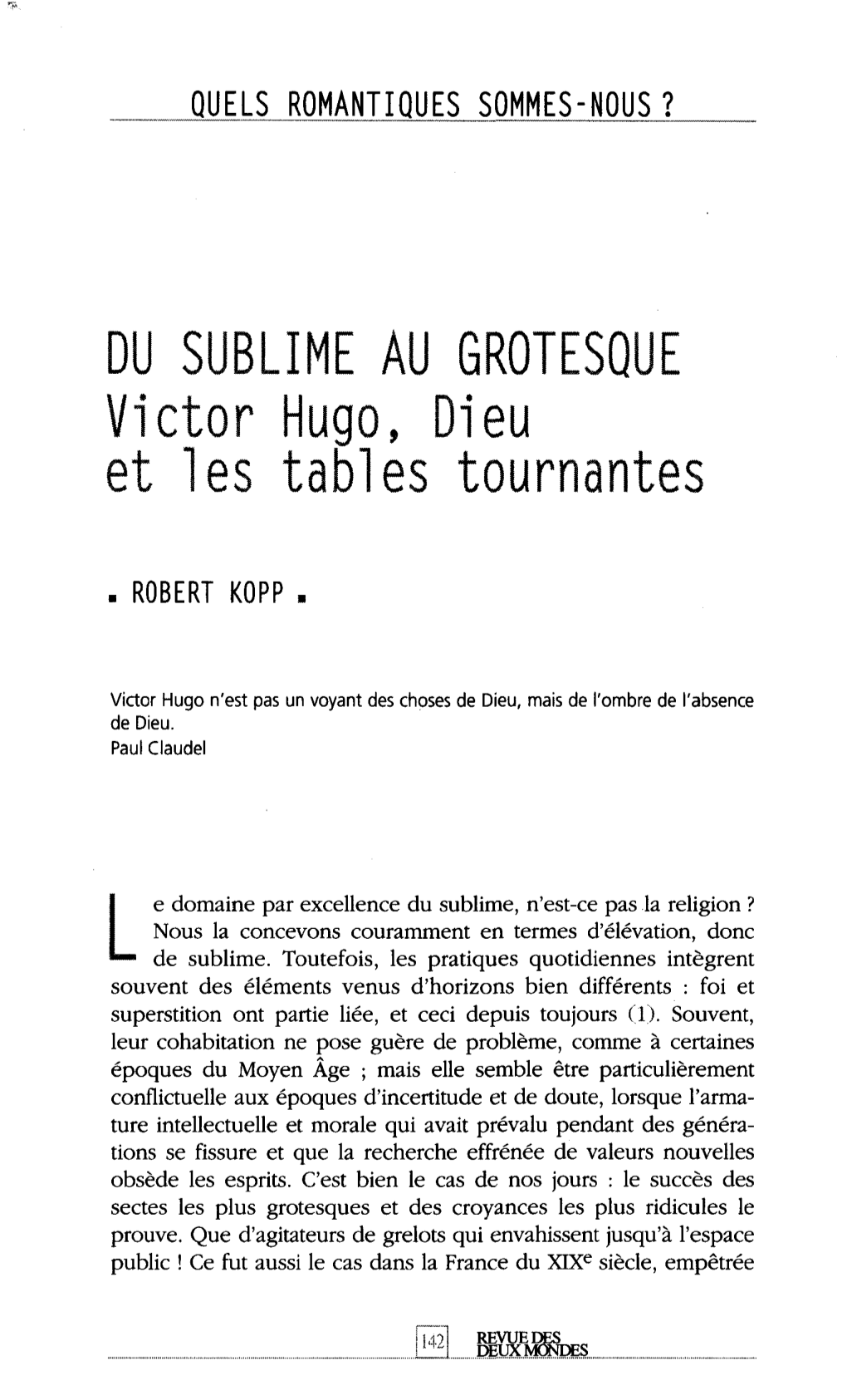 Victor Hugo, Dieu Et Les Tables Tournantes