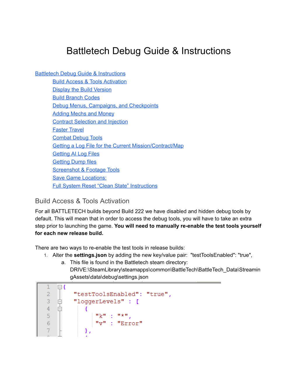 Battletech Debug Guide & Instructions