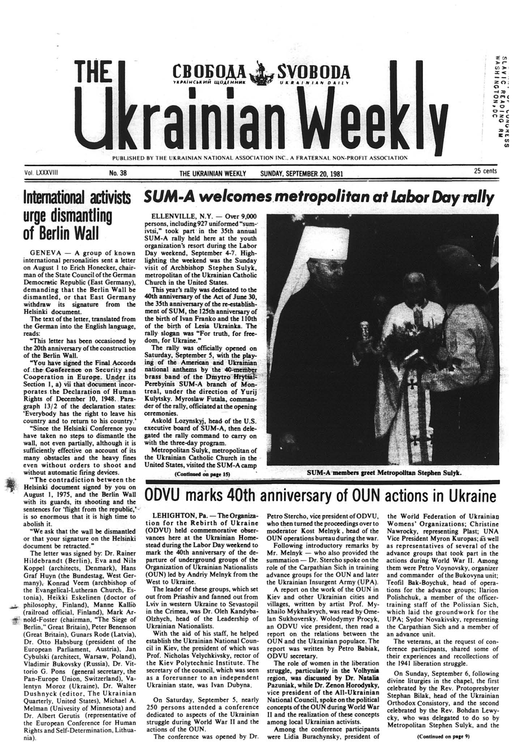 The Ukrainian Weekly 1981, No.38