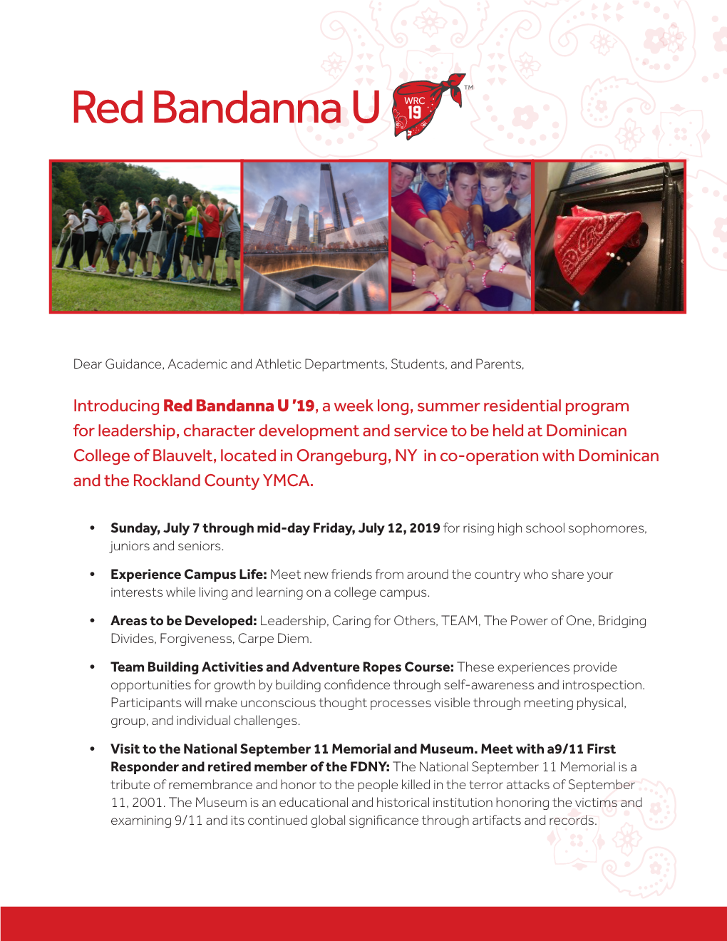 Introducing Red Bandanna U '19, a Week Long, Summer Residential