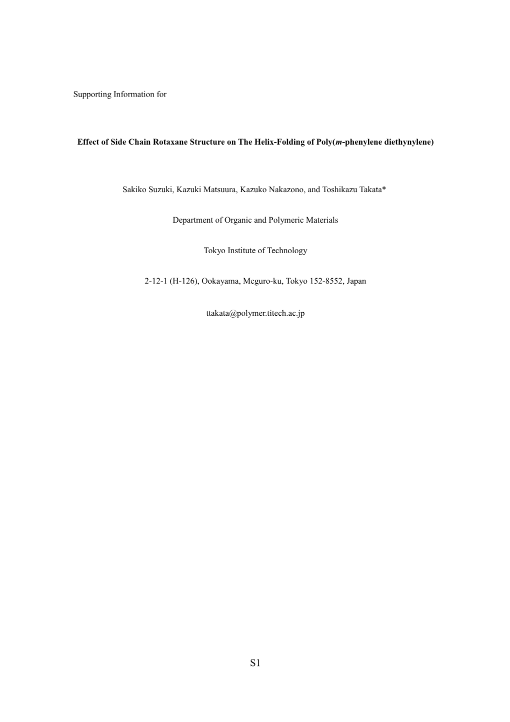 Effect of Side Chain Rotaxane Structure on the Helix-Folding of Poly(M-Phenylene Diethynylene)