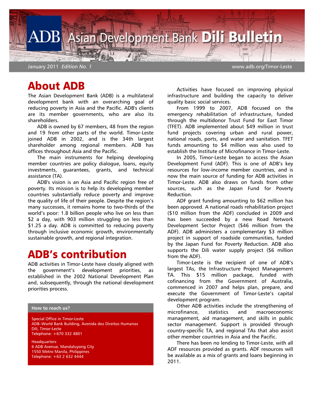 Dili Bulletin: ADB and Timor-Leste