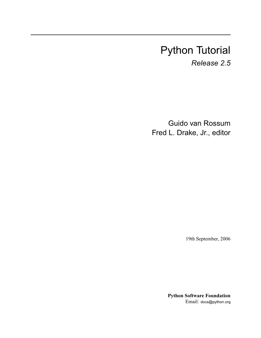 Python Tutorial Release 2.5