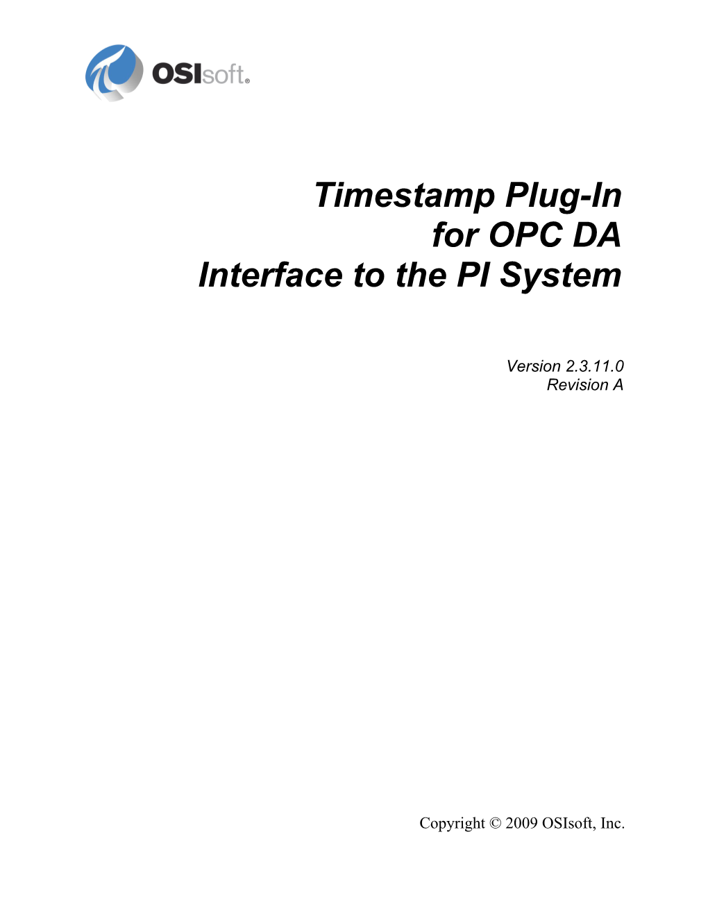 Timestamp Plug-In for OPC DA Interface to the PI System