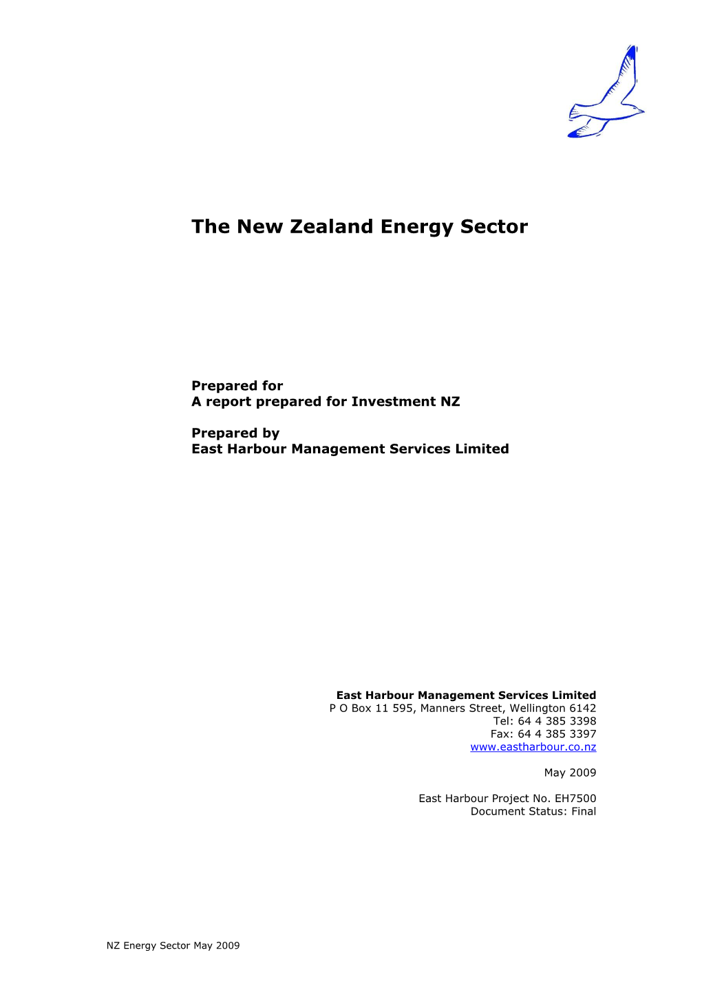 "The New Zealand Energy Sector", Report Prepared for Investment NZ, May 2009