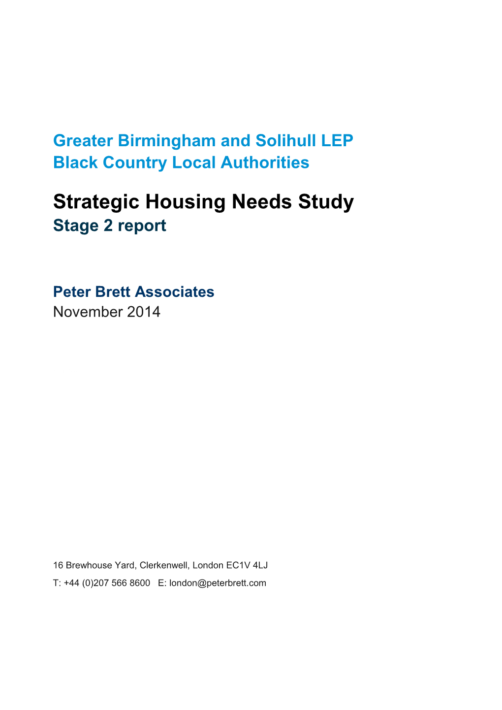 Strategic Housing Needs Study Stage 2 Report