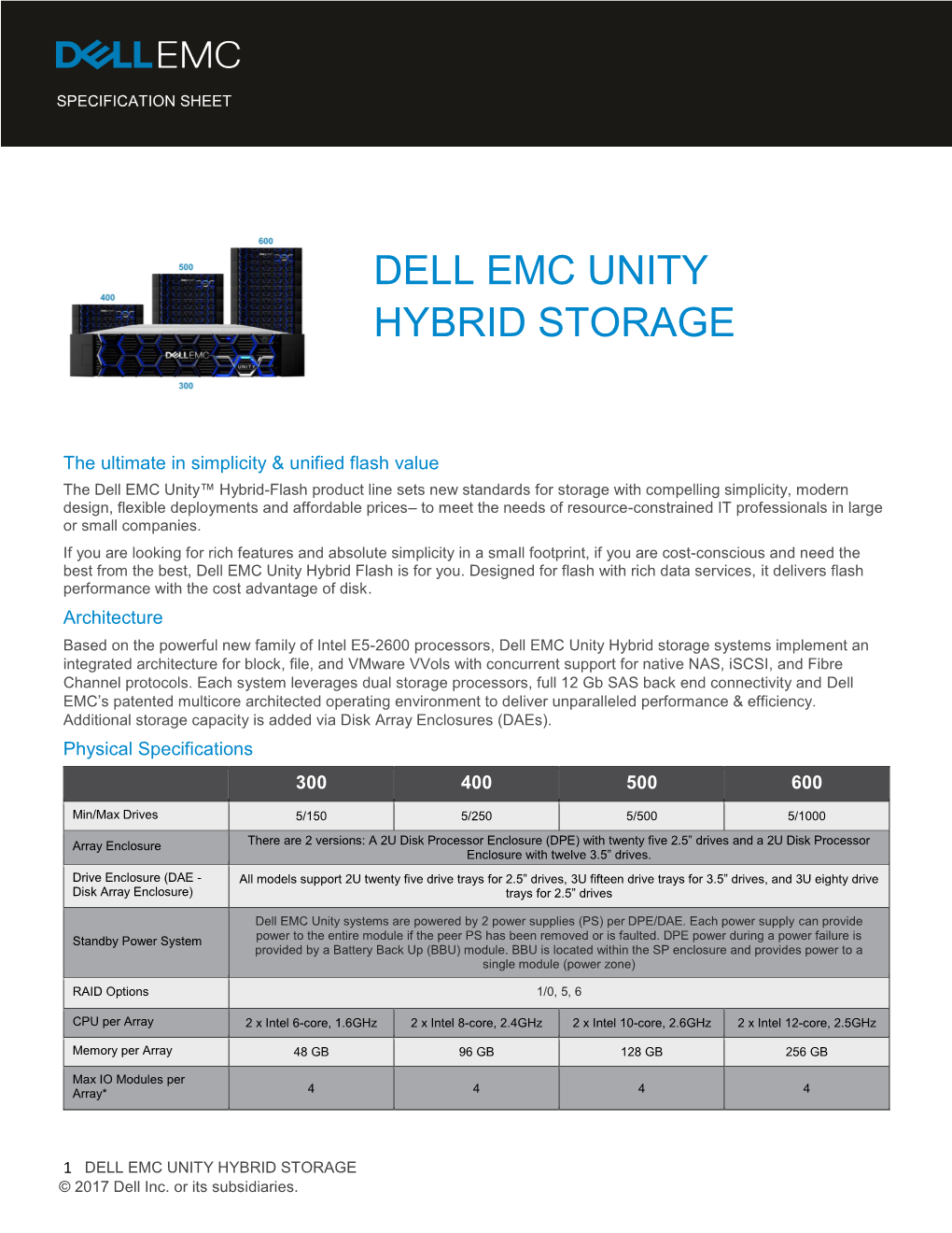 Dell Emc Unity Hybrid Storage