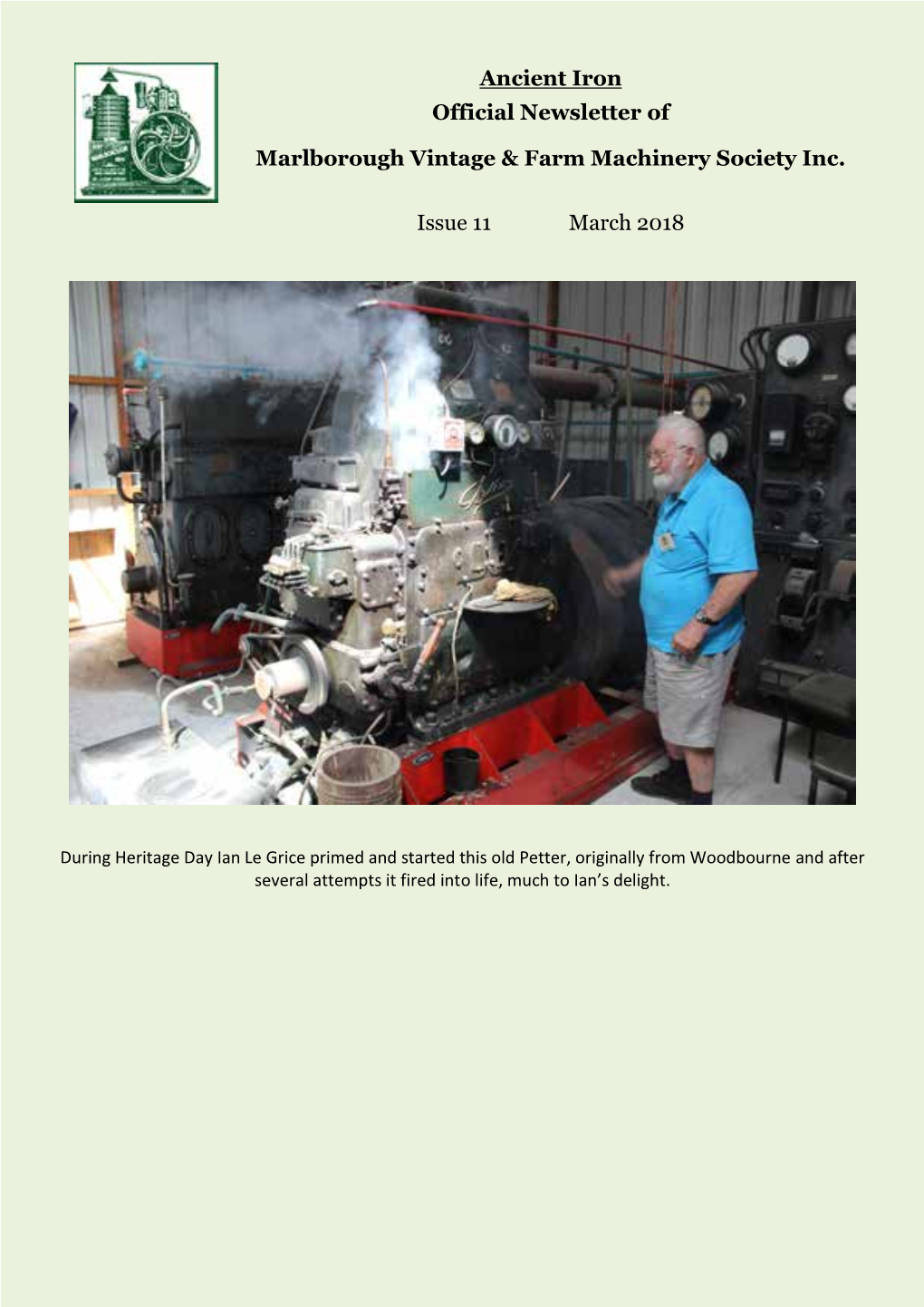 Ancient Iron Official Newsletter Of
