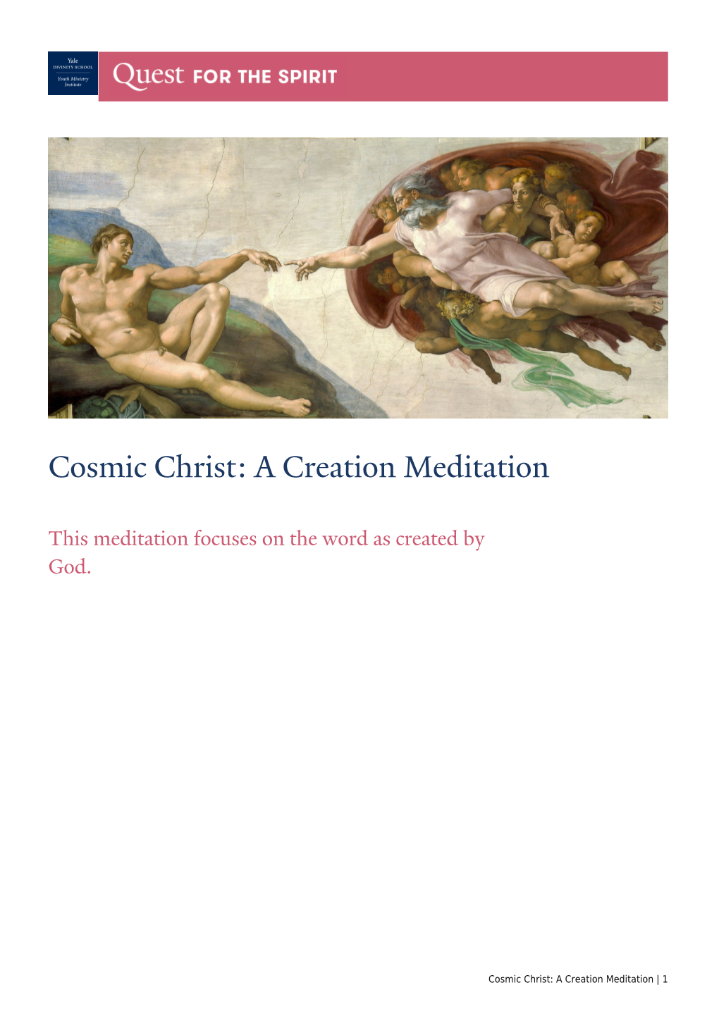 Cosmic Christ: a Creation Meditation