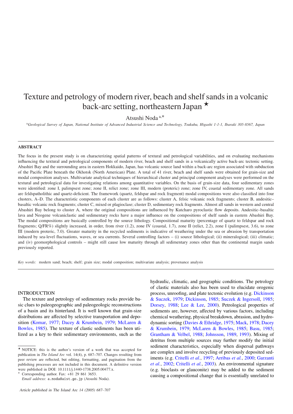 Texture and Petrology of Modern River, Beach and Shelf Sands in A