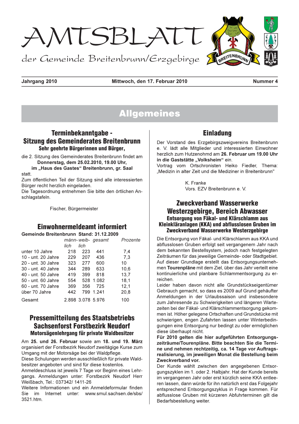 AMTSBLATT Der Gemeinde Breitenbrunn/Erzgebirge Mittwoch, 17