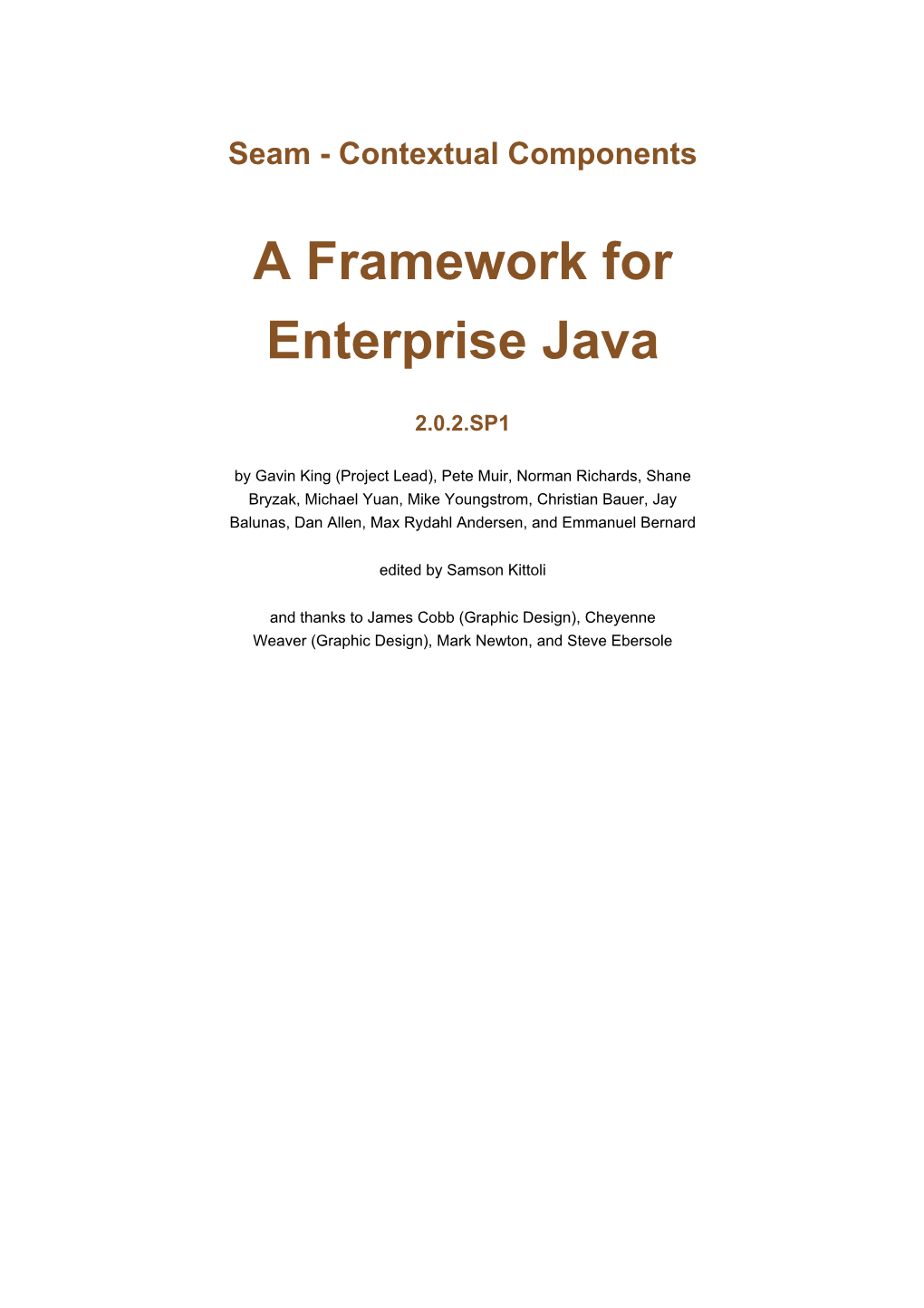 A Framework for Enterprise Java