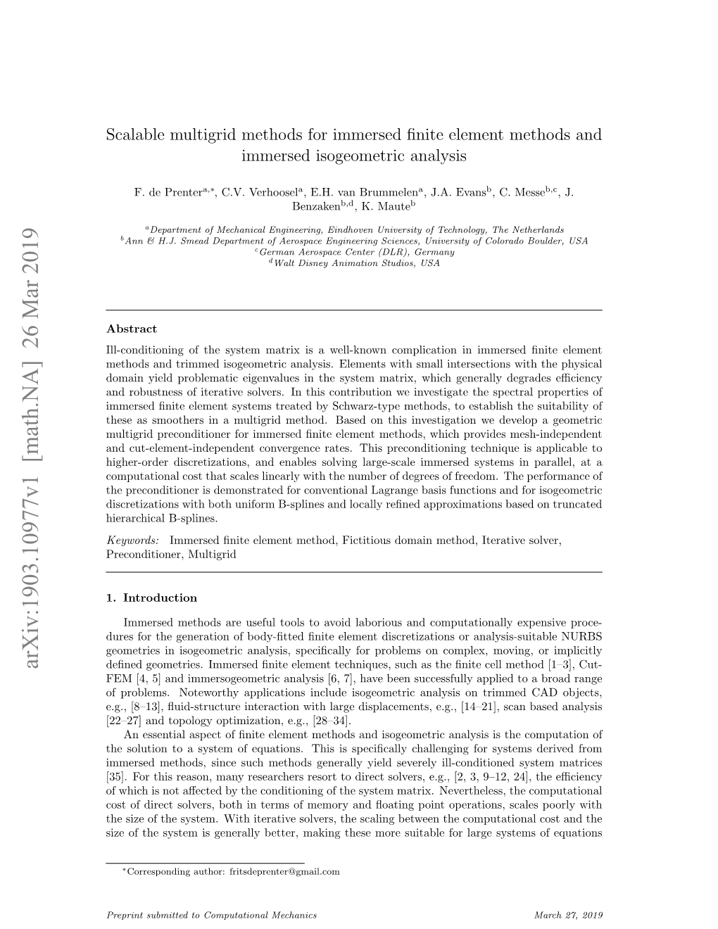 Arxiv:1903.10977V1 [Math.NA] 26 Mar 2019 Deﬁned Geometries