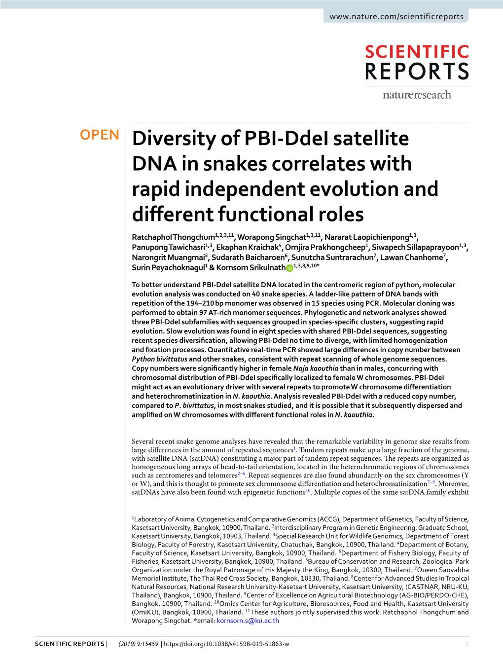 Diversity of PBI-Ddei Satellite DNA in Snakes Correlates With