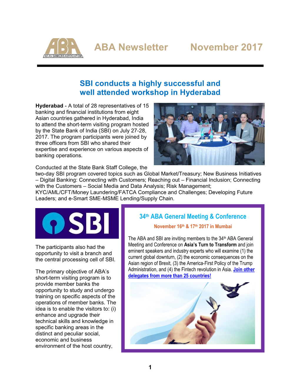 ABA Newsletter November 2017