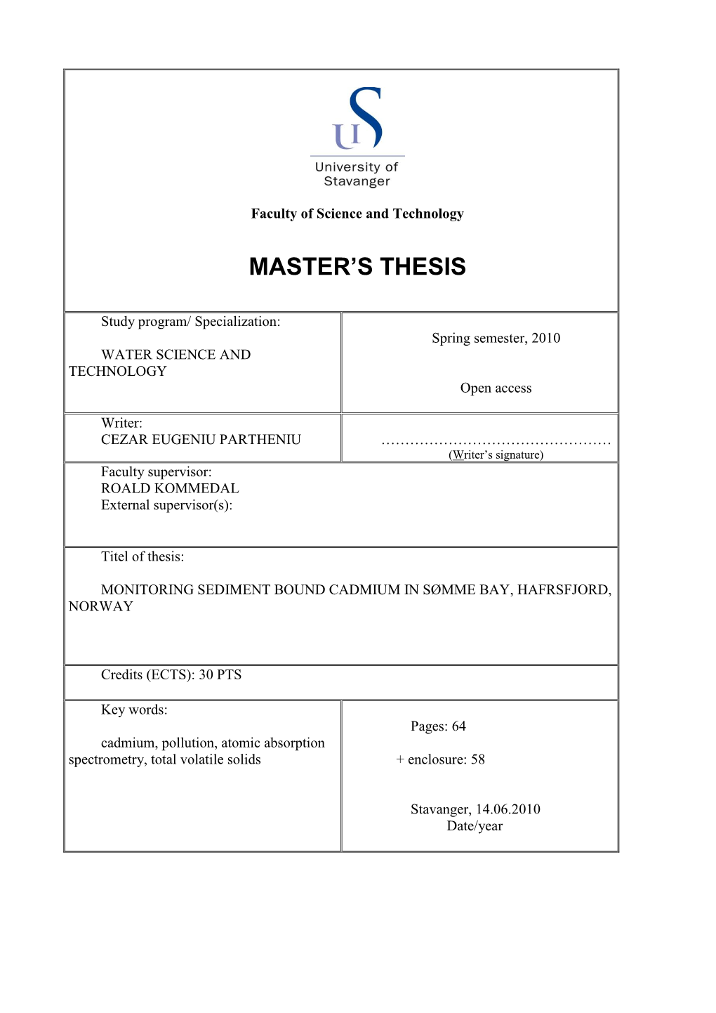 Master's Thesis