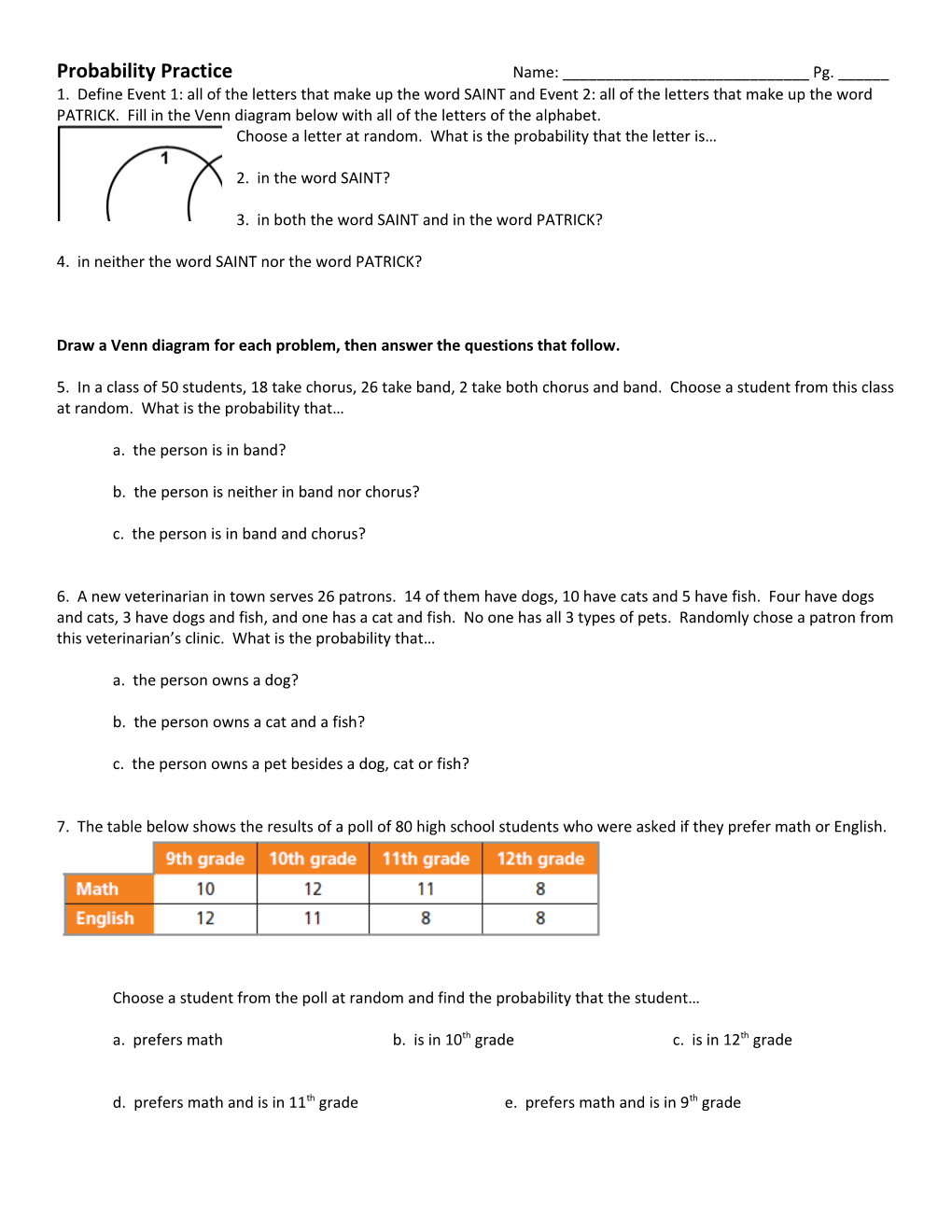 Choose a Letter at Random. What Is the Probability That the Letter Is