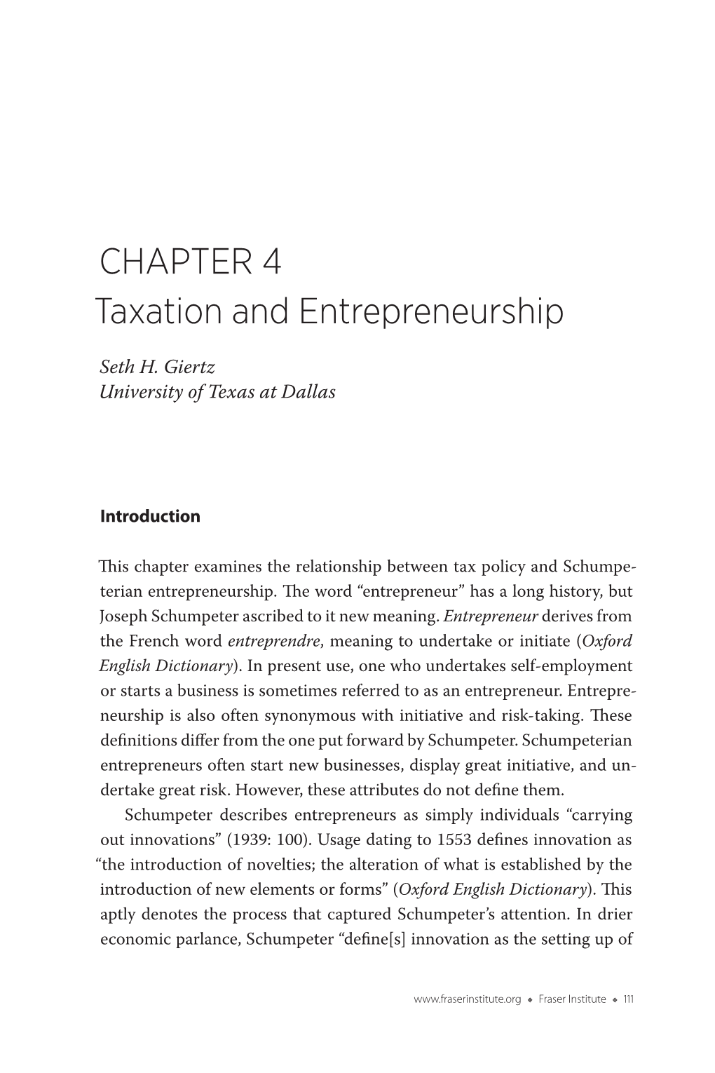 Taxation and Entrepreneurship