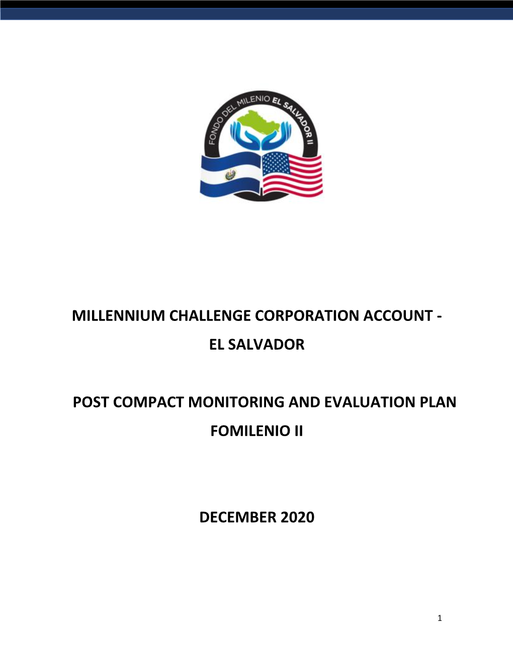 El Salvador Post Compact Monitoring and Evaluation Plan Fomilenio Ii