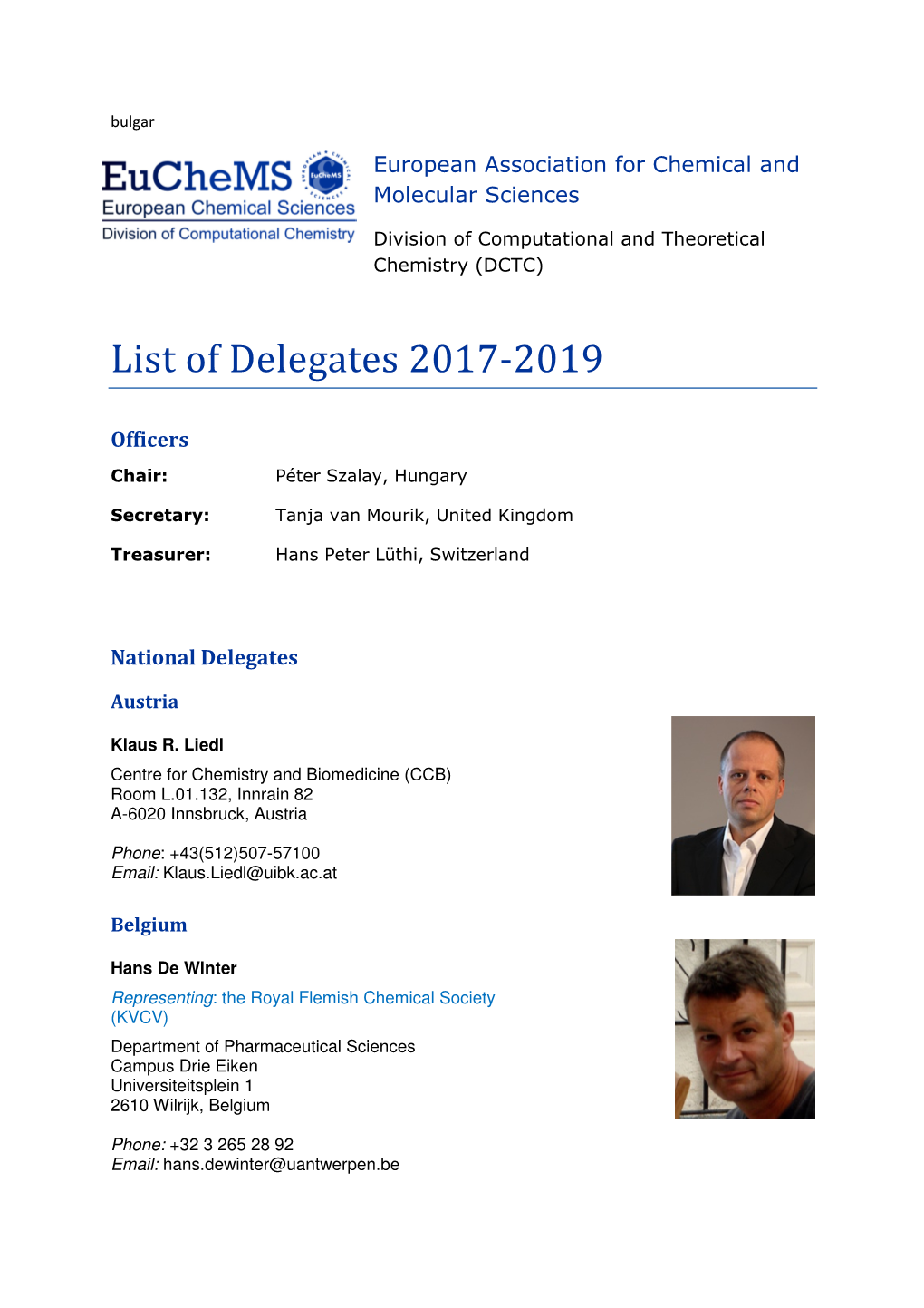 List of Delegates 2017-2019 Page 2 of 9