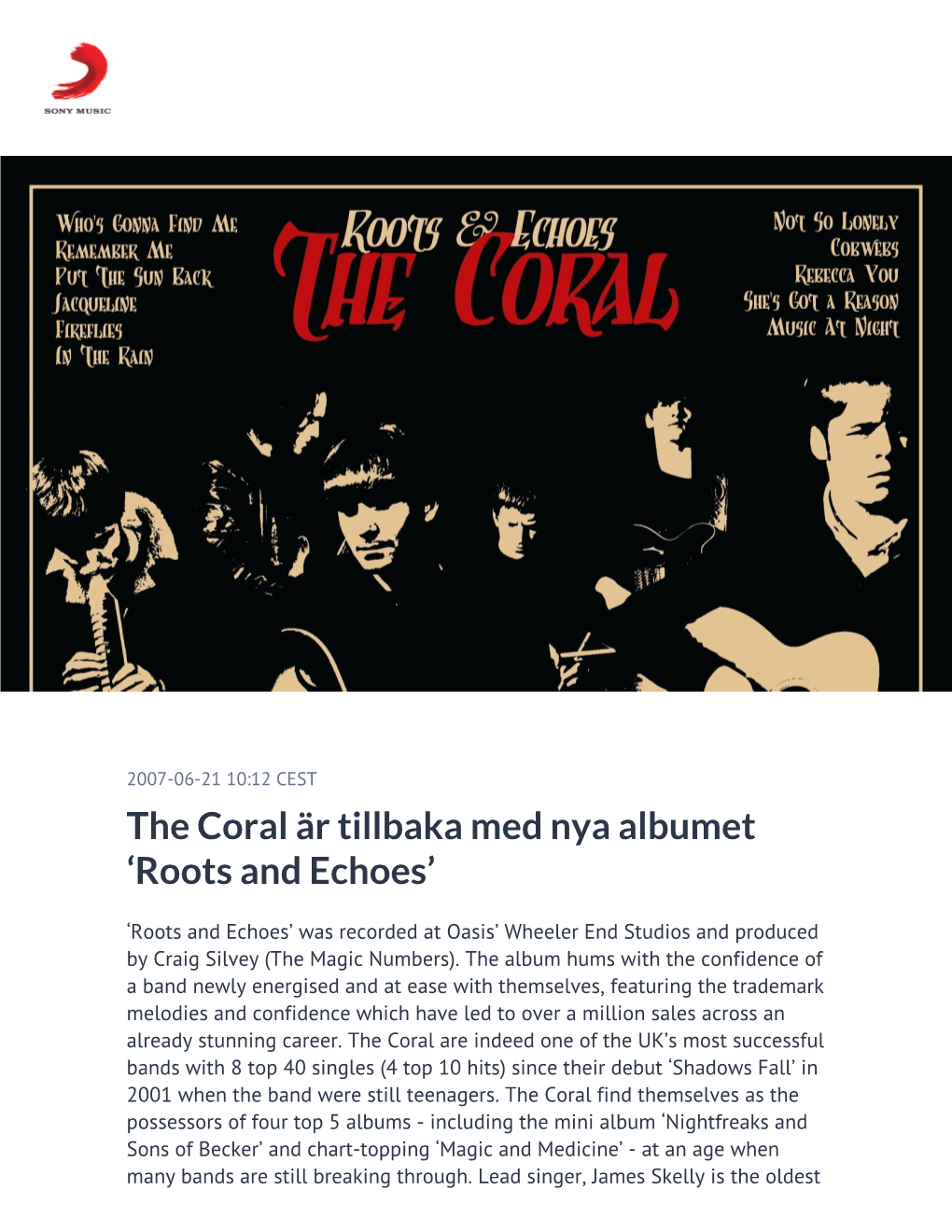 The Coral Är Tillbaka Med Nya Albumet 'Roots and Echoes'