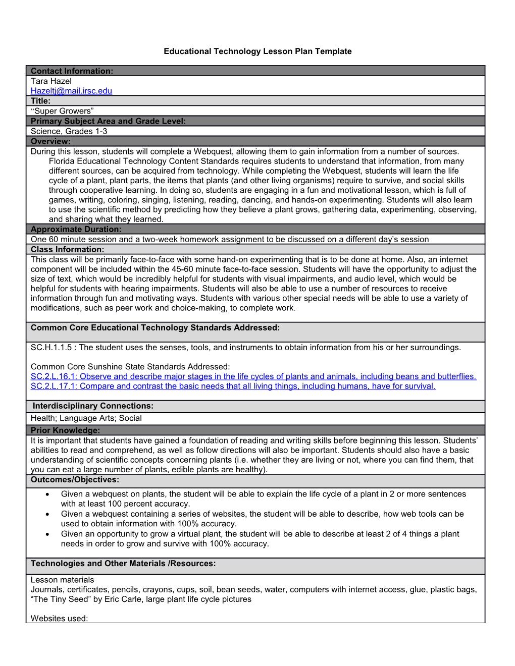 Making Connections Lesson Plan Template s2