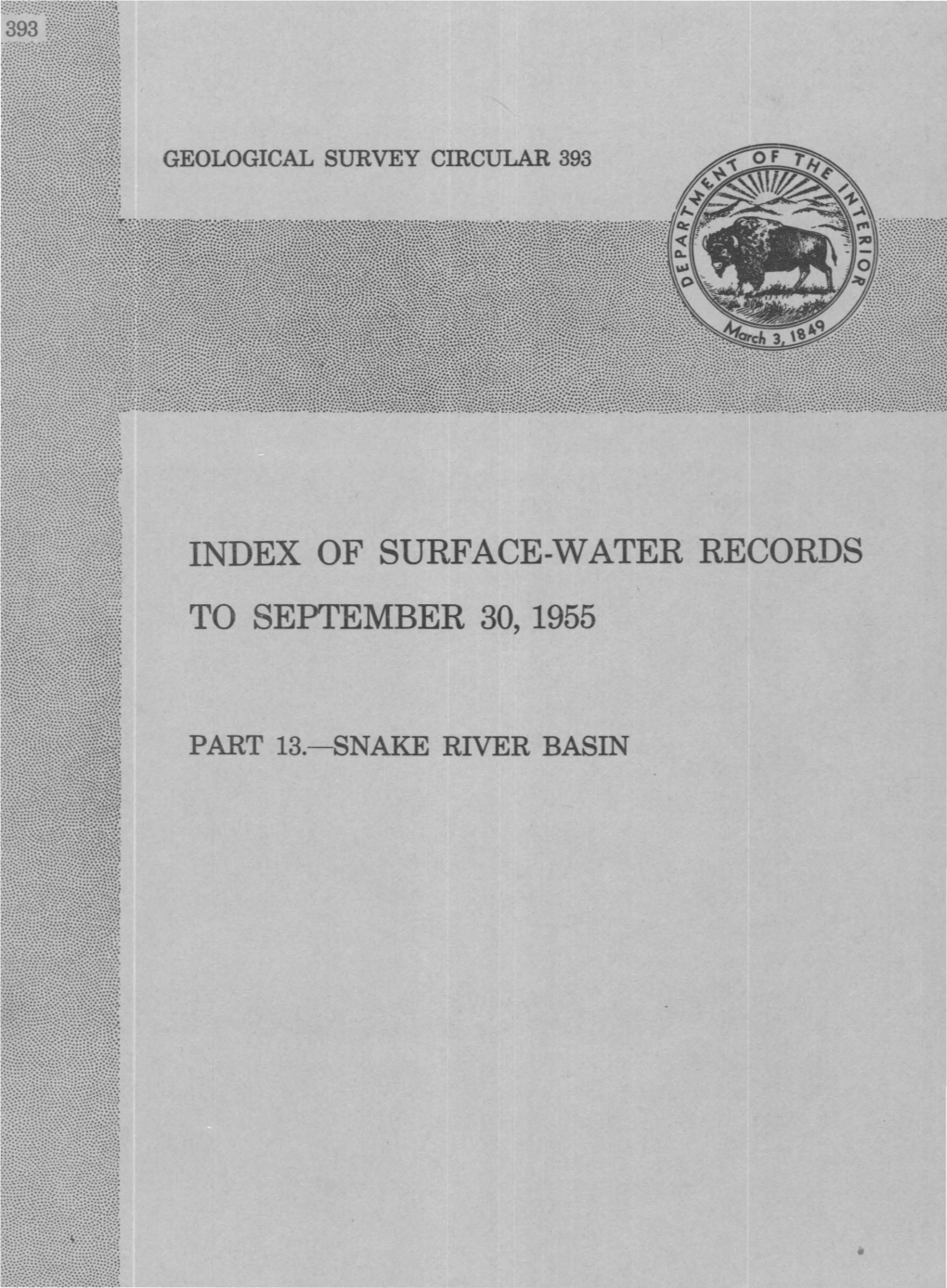 Of Surface-Water Records to September 30, 1955