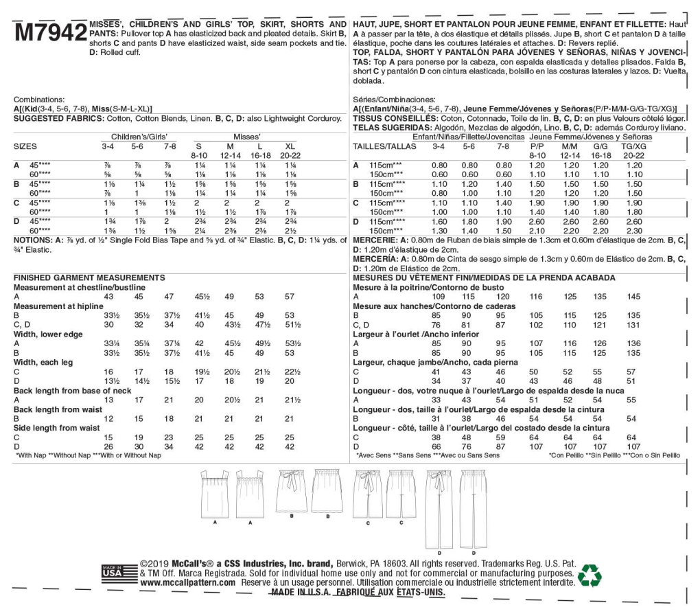 USA ©2019 Mccall's® a CSS Industries, Inc. Brand