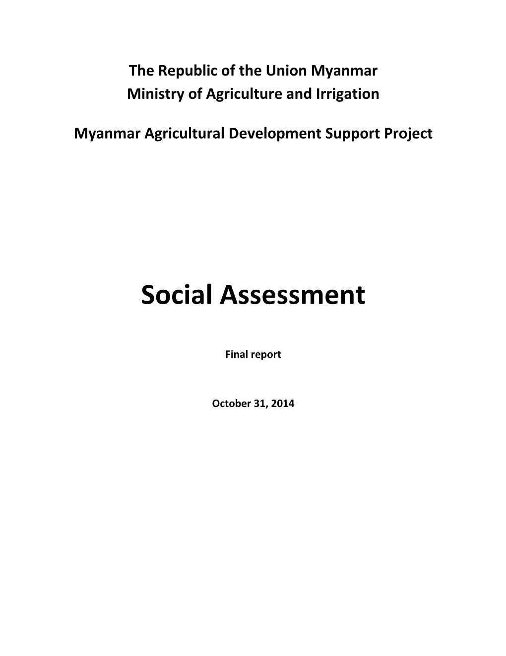 Social Assessment