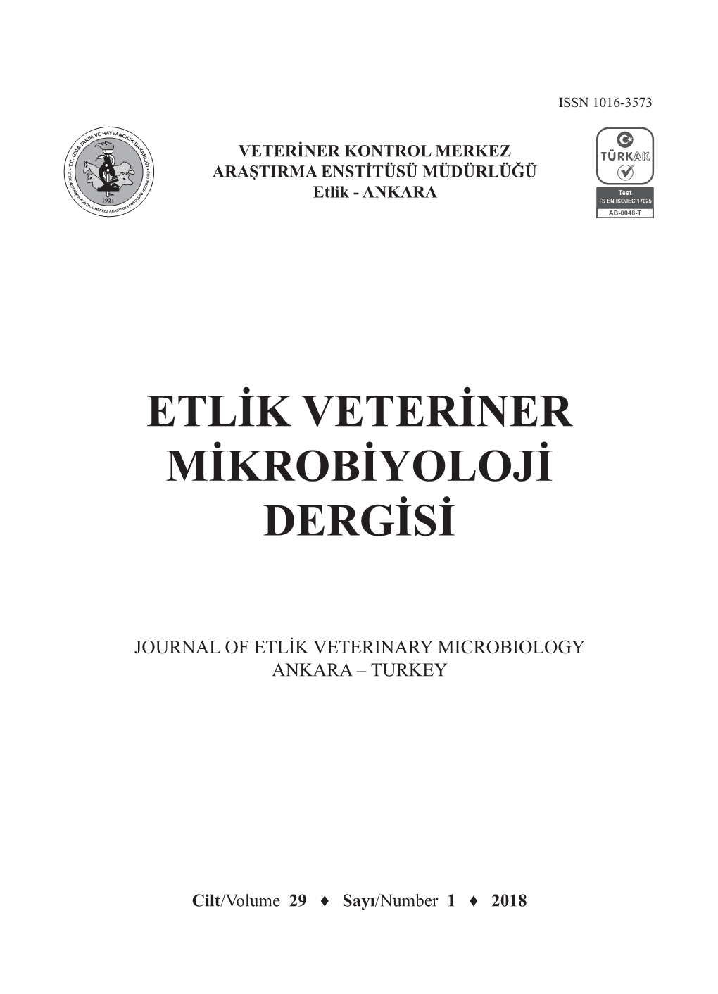 Etlik Veteriner Mikrobiyoloji Dergisi