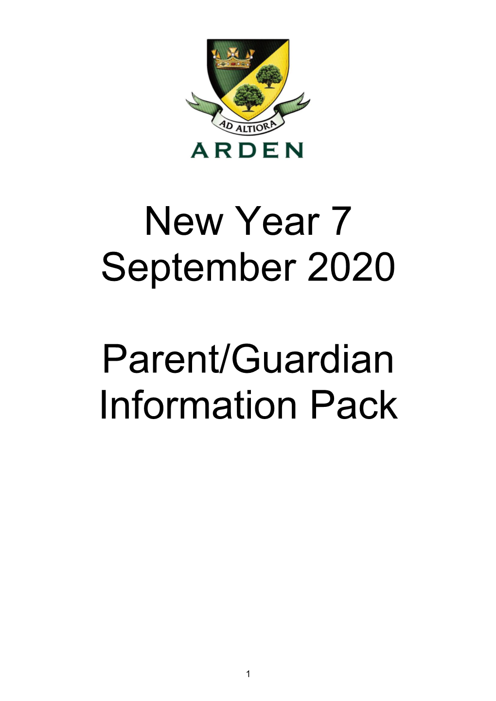 New Year 7 September 2020 Parent/Guardian