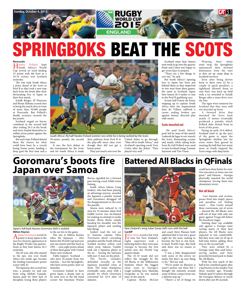 Springboks Beat the Scots
